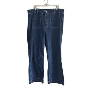 Old Navy Jeans Womens Size 20 Extra High-Rise Sky-Hi Wide Leg Patch Pockets Dark